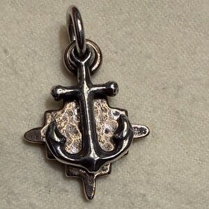James Avery Retired sterling silver and bronze Four Winds Anchor Pendant